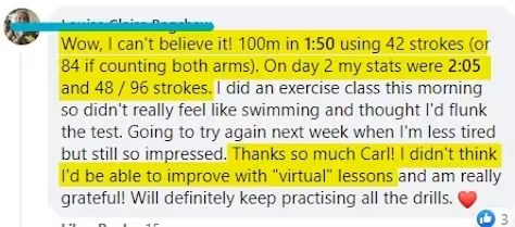 Swimmer testimonial