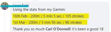 Swimmer testimonial